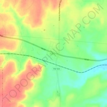 Mappa topografica Valera, altitudine, rilievo