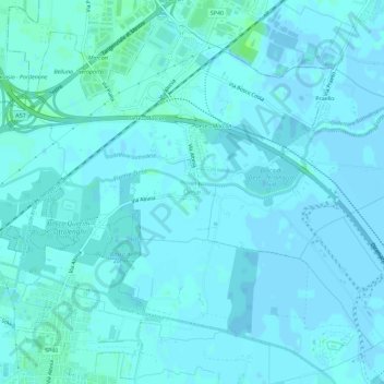 Mappa topografica Dese, altitudine, rilievo