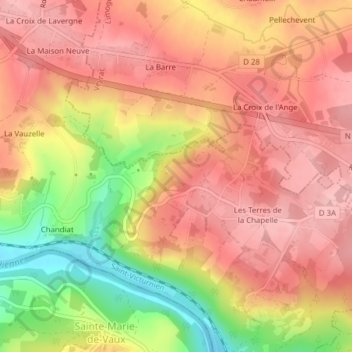 Mappa topografica Les Taillis, altitudine, rilievo