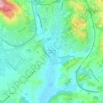Mappa topografica Ponte della Pietra, altitudine, rilievo