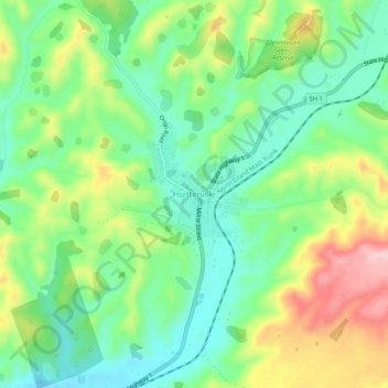 Mappa topografica Hunterville, altitudine, rilievo