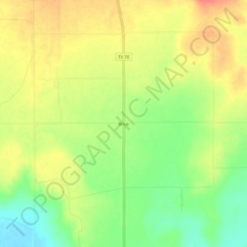 Mappa topografica Brice, altitudine, rilievo