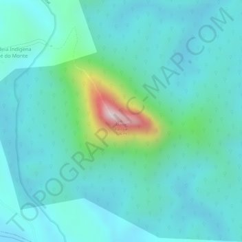 Mappa topografica Monte Pascoal, altitudine, rilievo