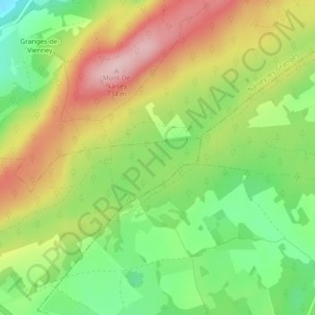 Mappa topografica Gouffre du Gros-Bourbier, altitudine, rilievo