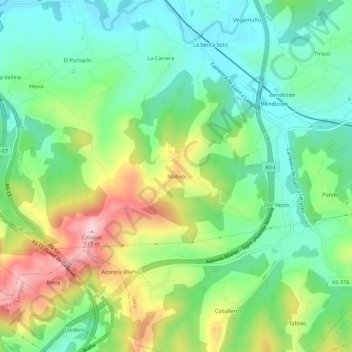 Mappa topografica Molledo, altitudine, rilievo