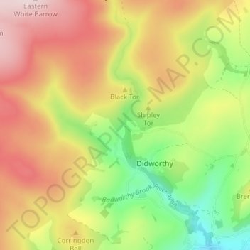 Mappa topografica Shipley Bridge, altitudine, rilievo