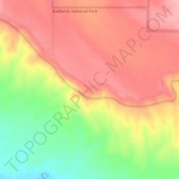 Mappa topografica Sage Creek Basin Overlook, altitudine, rilievo