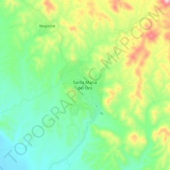 Mappa topografica Santa Maria del Oro, altitudine, rilievo