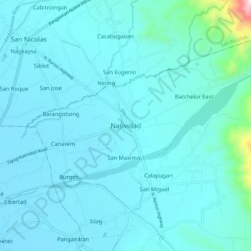 Mappa topografica Natividad, altitudine, rilievo