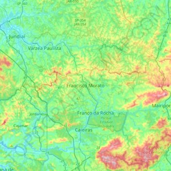 Mappa topografica Francisco Morato, altitudine, rilievo