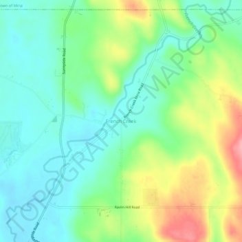 Mappa topografica French Creek, altitudine, rilievo