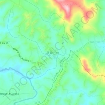 Mappa topografica El Tambo, altitudine, rilievo