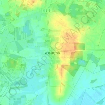 Mappa topografica Westerholz, altitudine, rilievo