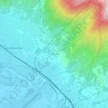 Mappa topografica Quinto Alto, altitudine, rilievo