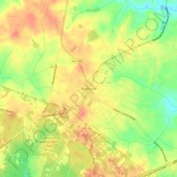 Mappa topografica Dogsboro, altitudine, rilievo