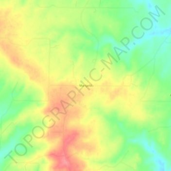 Mappa topografica Marigold, altitudine, rilievo