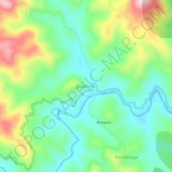 Mappa topografica Balehole, altitudine, rilievo