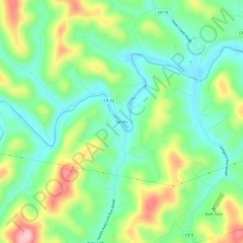 Mappa topografica Sardis, altitudine, rilievo