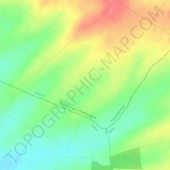 Mappa topografica Gros Ventre, altitudine, rilievo
