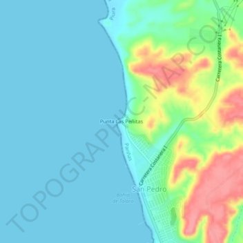 Mappa topografica Punta Las Peñitas, altitudine, rilievo