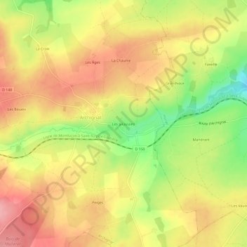 Mappa topografica Les Jarassons, altitudine, rilievo