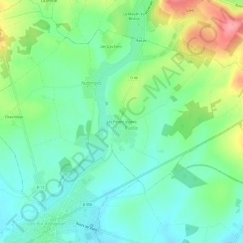 Mappa topografica Les Petites Vignes, altitudine, rilievo