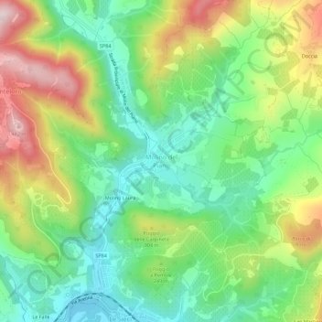 Mappa topografica Molino del Piano, altitudine, rilievo