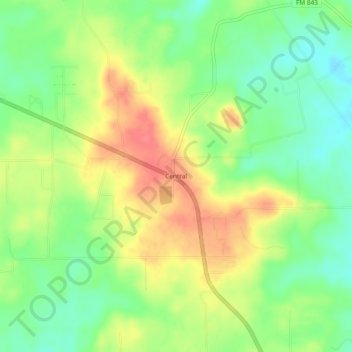 Mappa topografica Central, altitudine, rilievo