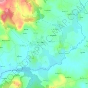 Mappa topografica Tachen er Groez, altitudine, rilievo