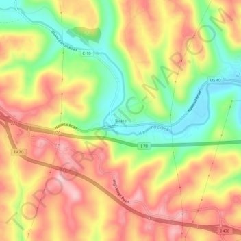 Mappa topografica Blaine, altitudine, rilievo
