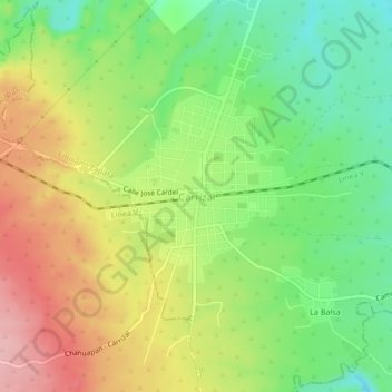 Mappa topografica Carrizal, altitudine, rilievo