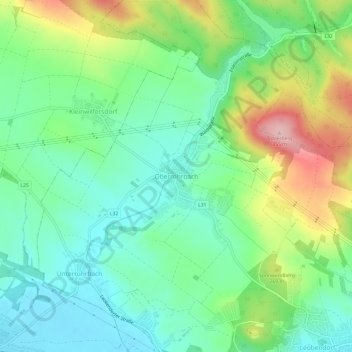 Mappa topografica Oberrohrbach, altitudine, rilievo