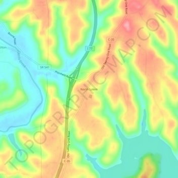 Mappa topografica North Salem, altitudine, rilievo