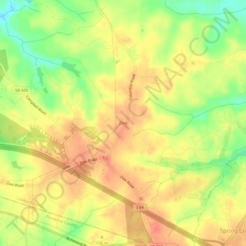 Mappa topografica Zion, altitudine, rilievo
