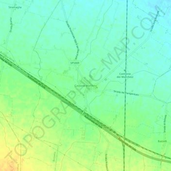 Mappa topografica Castione Marchesi, altitudine, rilievo