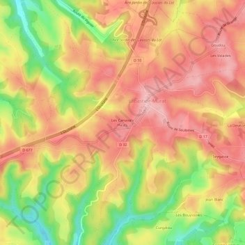 Mappa topografica Les Canavals Hauts, altitudine, rilievo