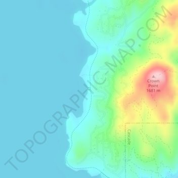 Mappa topografica Spring, altitudine, rilievo