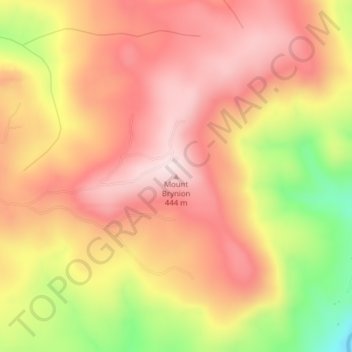 Mappa topografica Mount Brynion, altitudine, rilievo