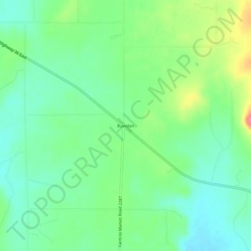 Mappa topografica Rowden, altitudine, rilievo