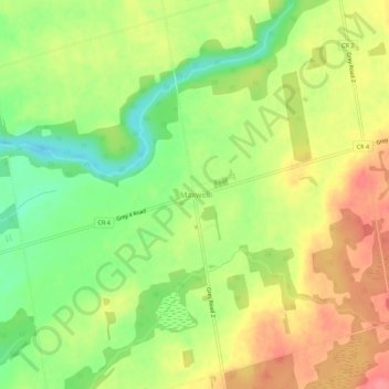 Mappa topografica Maxwell, altitudine, rilievo