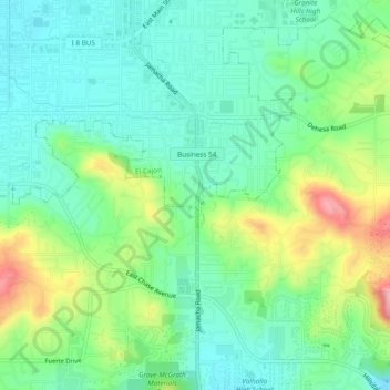 Mappa topografica Hillsdale, altitudine, rilievo