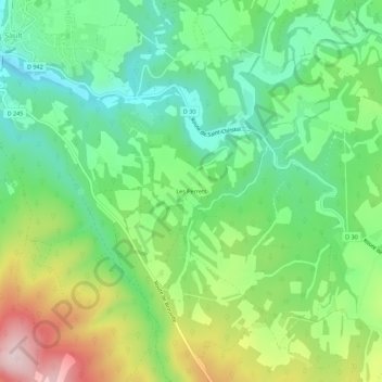Mappa topografica Les Perrets, altitudine, rilievo