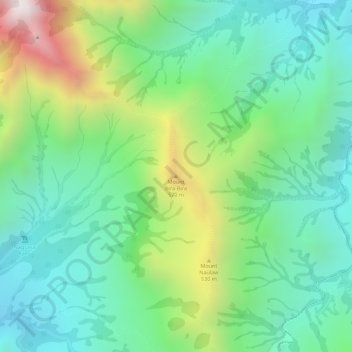 Mappa topografica Mount Bira-Bira, altitudine, rilievo