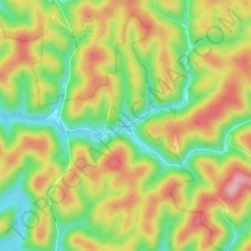 Mappa topografica Brabant, altitudine, rilievo