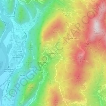 Mappa topografica Cavaglia di Mezzo, altitudine, rilievo