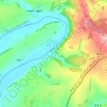 Mappa topografica Hole-in-the-Wall, altitudine, rilievo