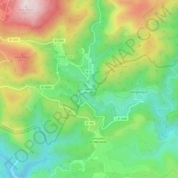 Mappa topografica Les Fourneliers, altitudine, rilievo