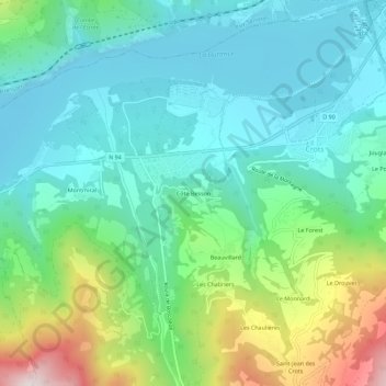 Mappa topografica Côte Besson, altitudine, rilievo