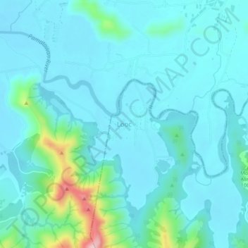 Mappa topografica Looc, altitudine, rilievo