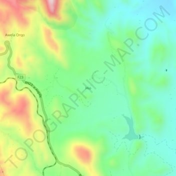 Mappa topografica Hio, altitudine, rilievo